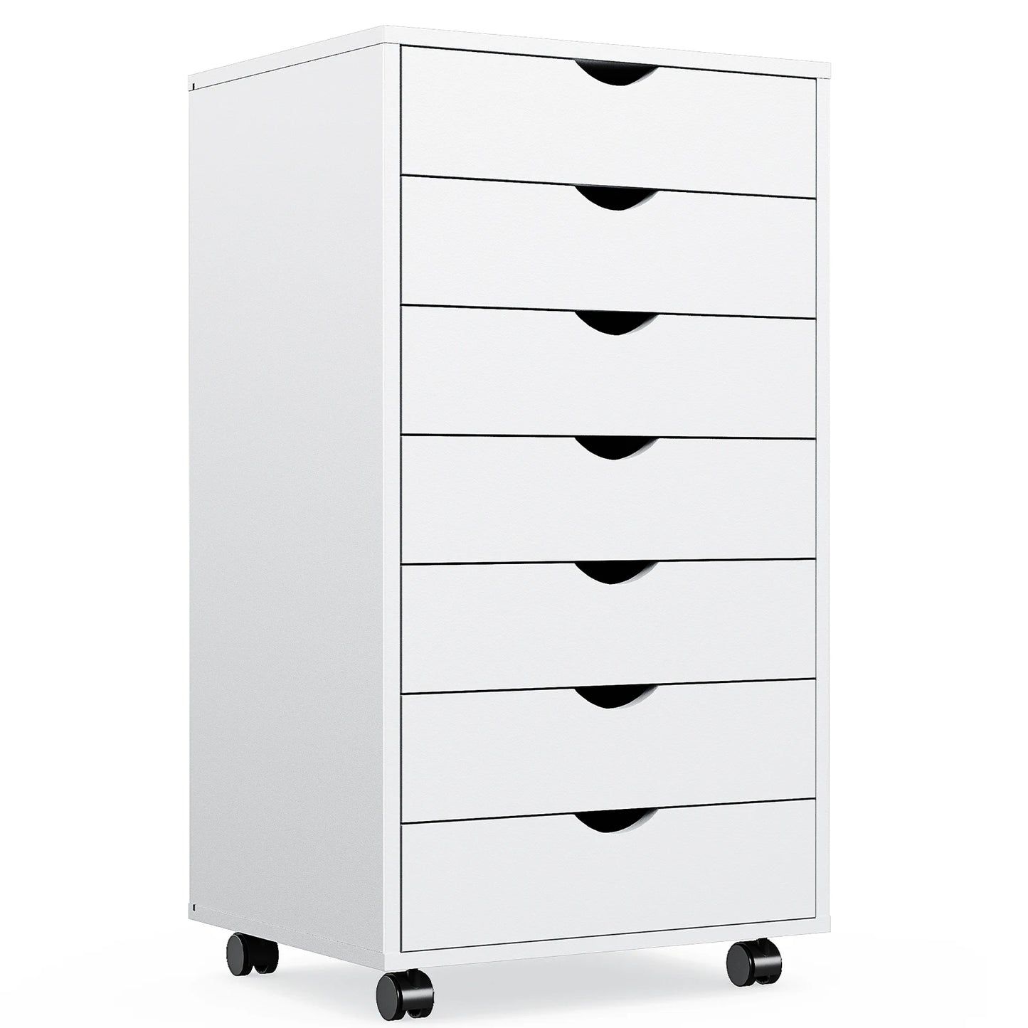 Ljustra 7 Drawer Mobile Storage Cabinet Nightstand Organizer Rolling