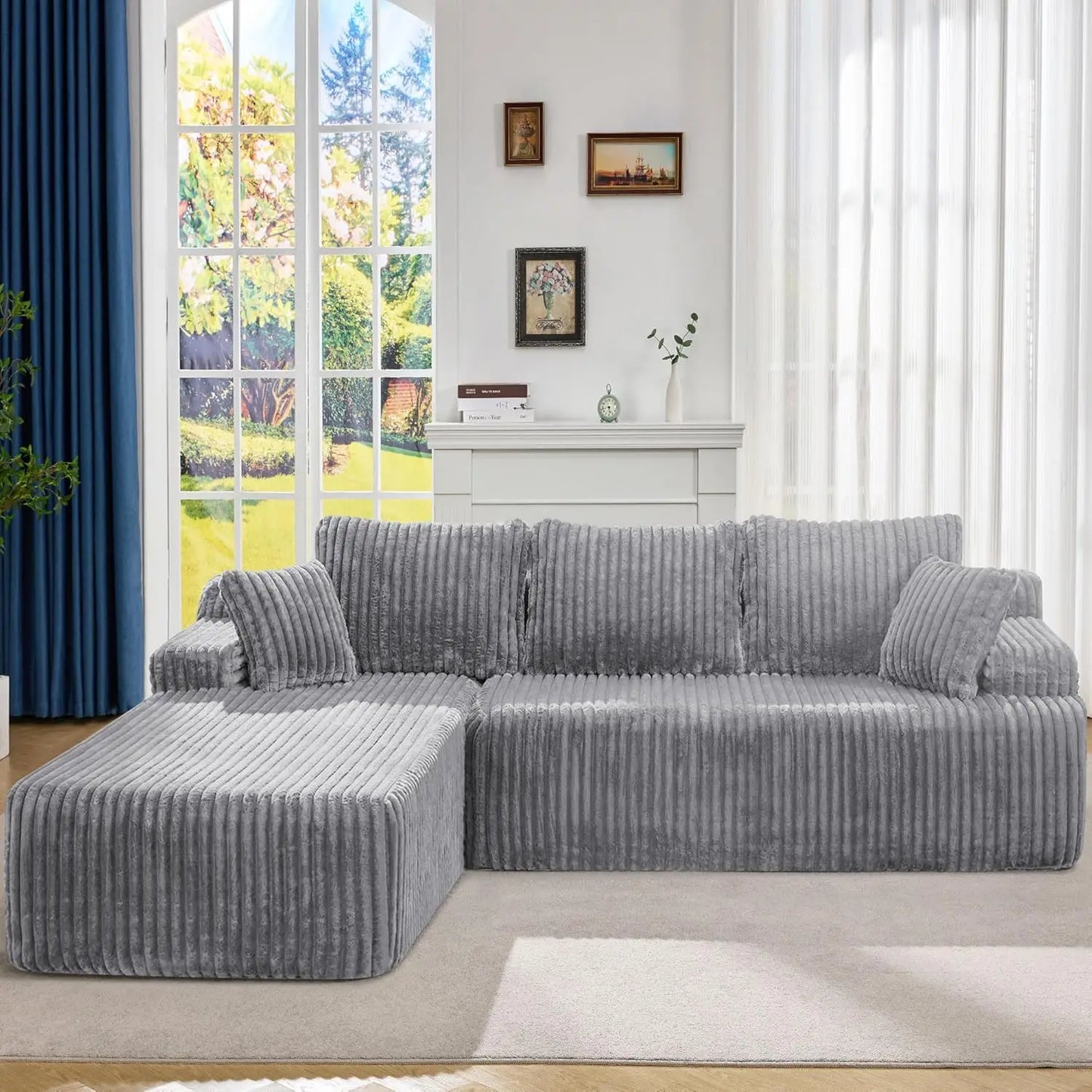 Ljustra Modular Sectional Sofa L-Shape 3 Seat Couch Memory Foam Chaise