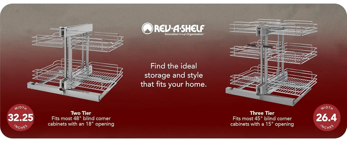 Tier Pullout Shelf Storage Organizer for Kitchen Bathroom Cabinets 18in