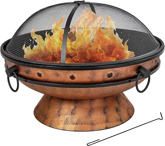 Large Outdoor Fire Pit Wood Burning Cauldron for Patio Backyard Camping