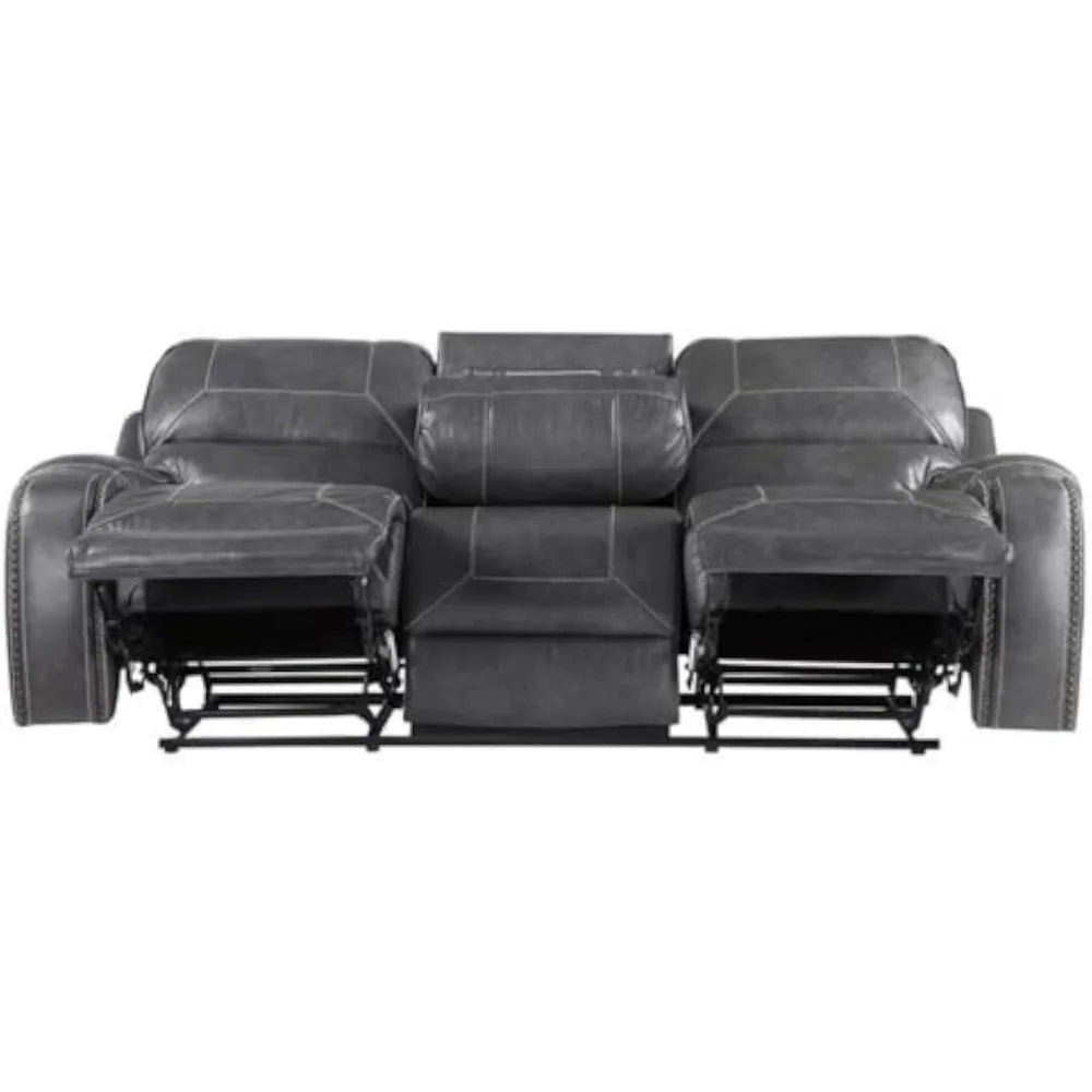 Ljustra Keily Manual Motion Double Reclining Sofa with USB Charging