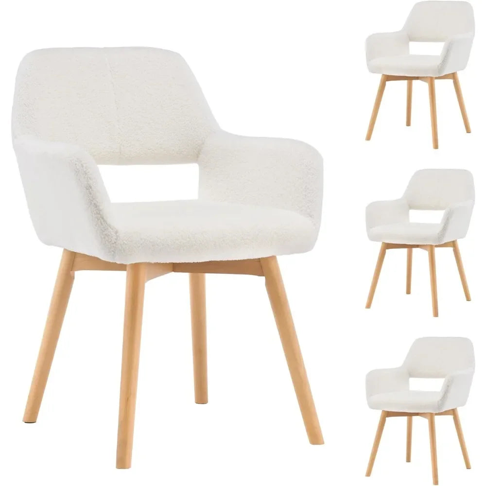 Mid Century Dining Chairs Set of 2 Upholstered Accent Chairs for Home