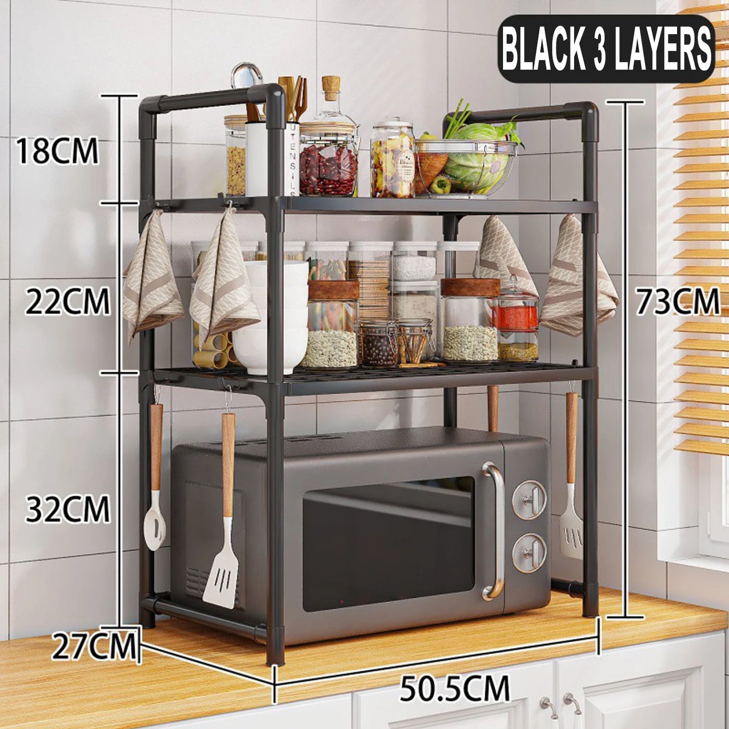 Microwave Shelf Kitchen Storage Rack Multi Layer Organizer Tidy