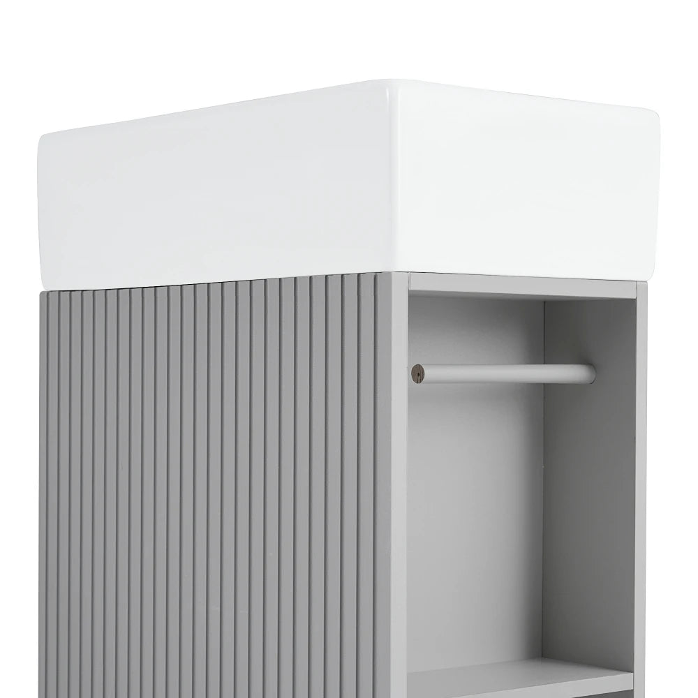18.6 Inch Bathroom Vanity with Sink and Two-Tier Shelf Left Right Orientation
