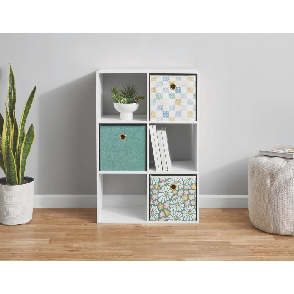 Stylish 6 Cube Storage Organizer Bookcase Vertical Horizontal Use