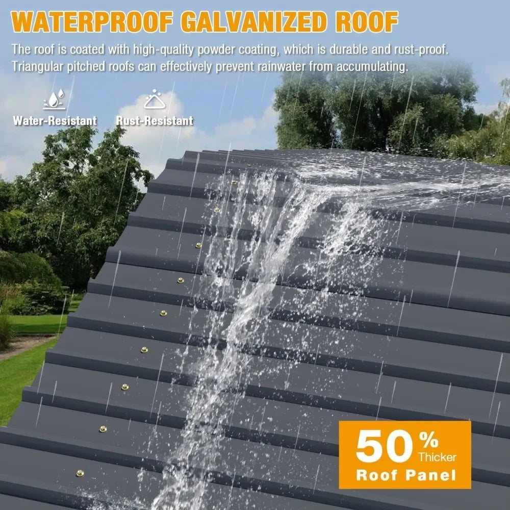 Heavy Duty 10x15 FT Metal Carport Galvanized Steel Roof Outdoor Shelter