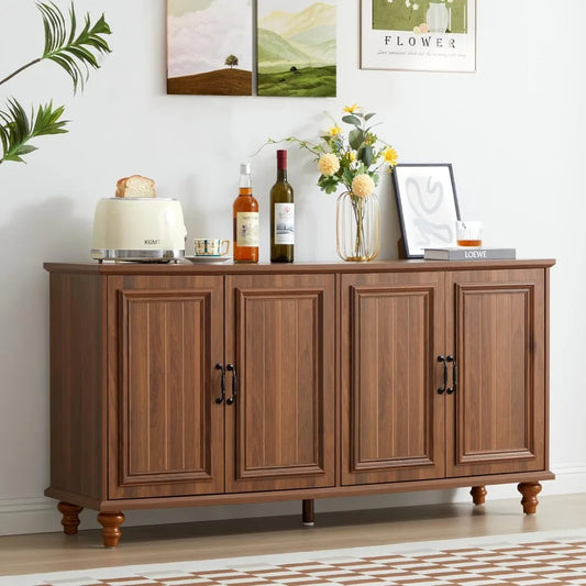 Buffet Cabinet Storage Sideboard 59 Inch with Adjustable Shelves