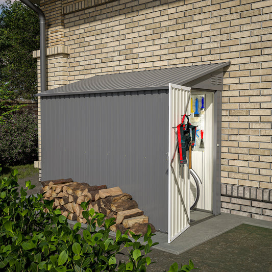 Ljustra 4x8 Metal Outdoor Storage Shed Waterproof Garden Cabinet