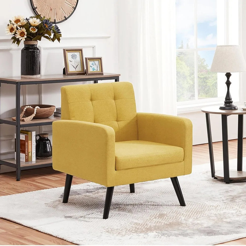 Mid-Century Accent Chairs Modern Upholstered Living Room Armchair Set of 2
