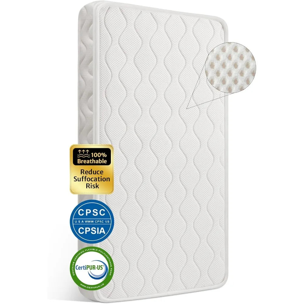Ljustra Breathable Crib Mattress Toddler Bed Certified Foam Safe Comfort
