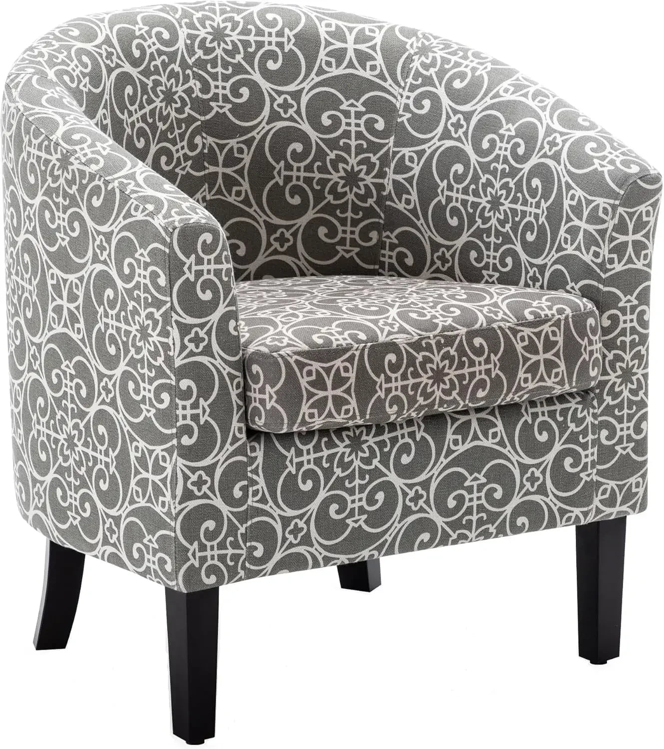 Living Room Barrel Accent Chair Cozy Upholstered Club Tub Chair