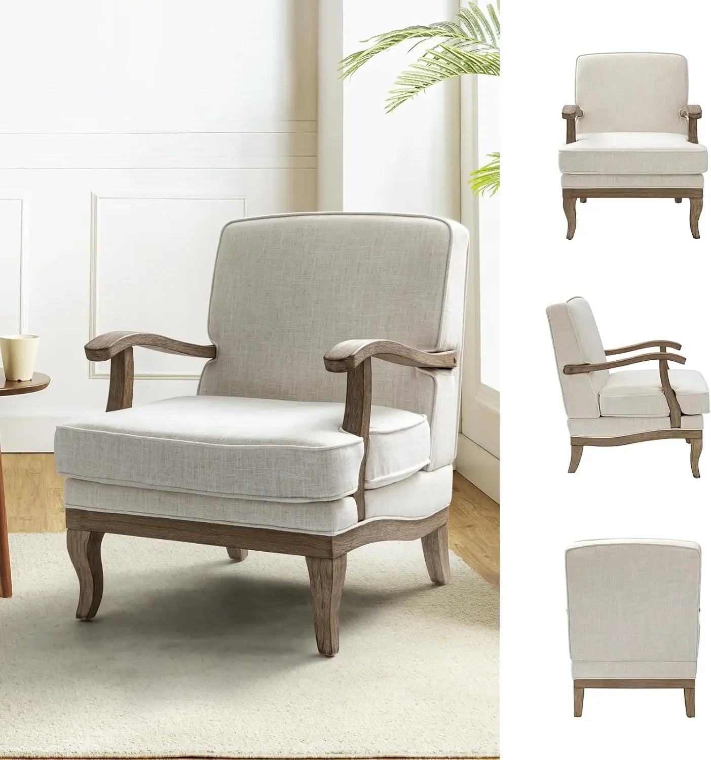 Mid Century Modern Accent Chair Set of 2 Upholstered Lounge Chairs