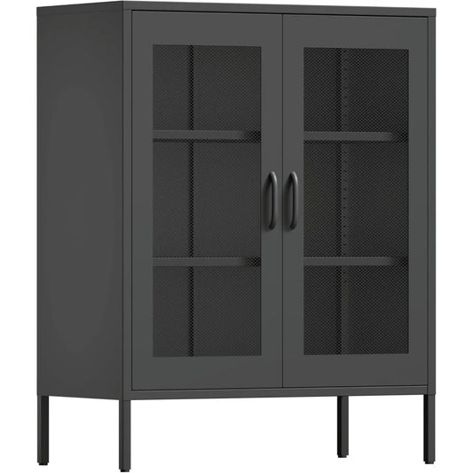 Metal Coffee Bar Sideboard Buffet Cabinet 40 Inch Kitchen Storage