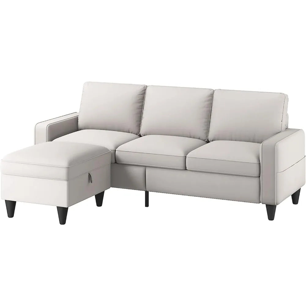 Ljustra Convertible Sectional Sofa Couch with Storage Ottoman