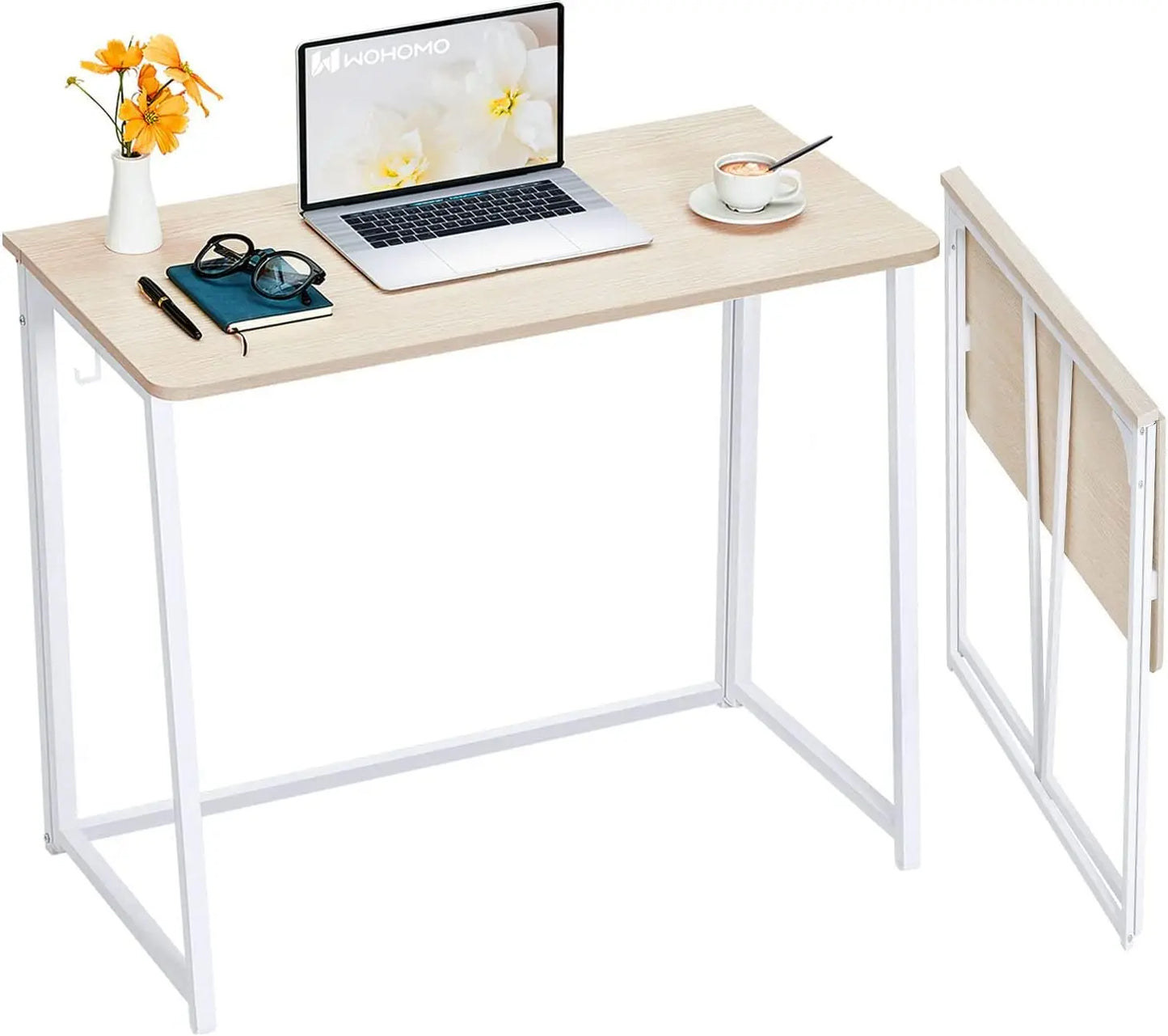Folding Desk 47.2 Inch Space Saving Computer Table Office Workstation