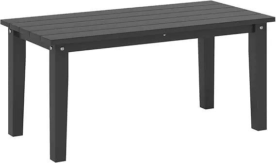 Outdoor Coffee Table HDPE All-Weather Rectangular Patio Furniture