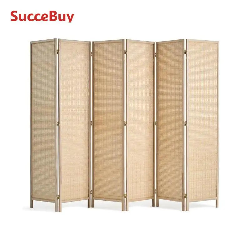 Ljustra 6 Panel Bamboo Room Divider Hand-Woven Folding Privacy Screen