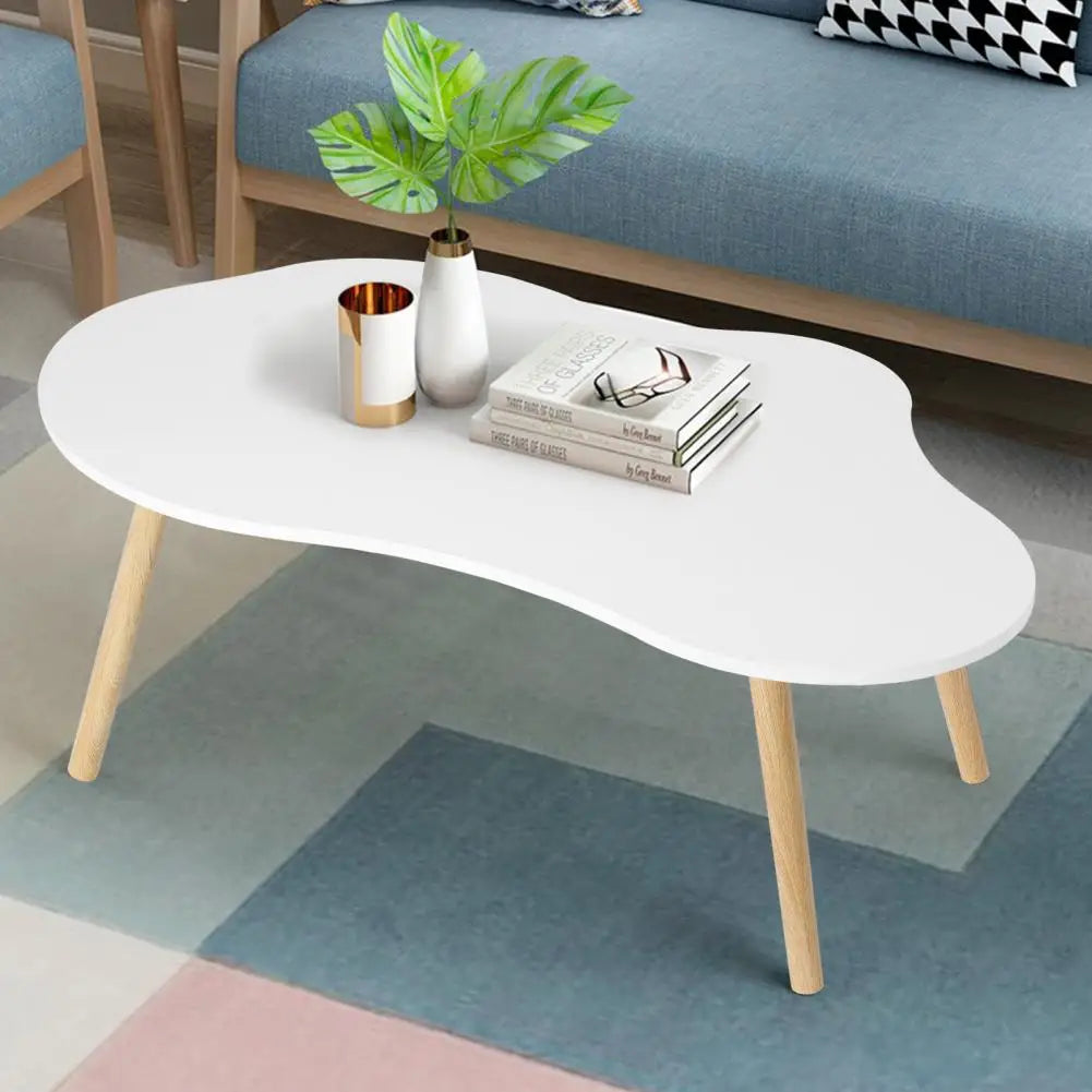 Mid Century Modern Cloud Shape Coffee Table Easy Assembly Living Room