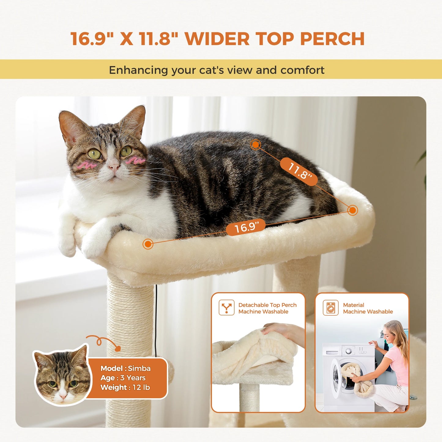 82cm Cat Tree Tower Detachable Perch Double Condo Indoor Cats