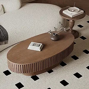 Modern Lift Top Coffee Table with Hidden Storage Oval Design 47.2"