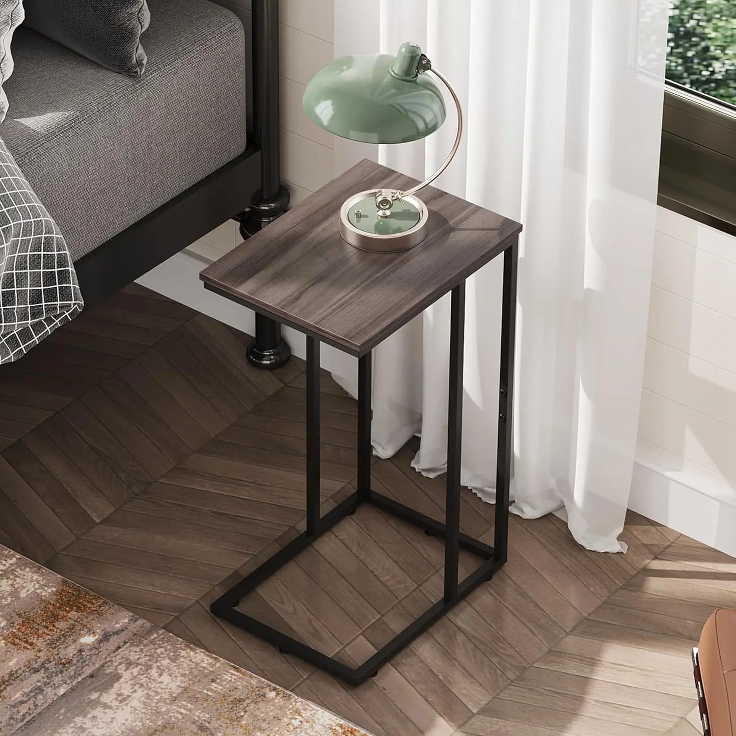 Side Table Set of 2 C Shaped End Tables for Living Room Bedroom Office