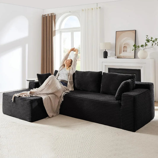 104 Inch L-Shape Cloud Sectional Couch Modern Deep Seat Sofa