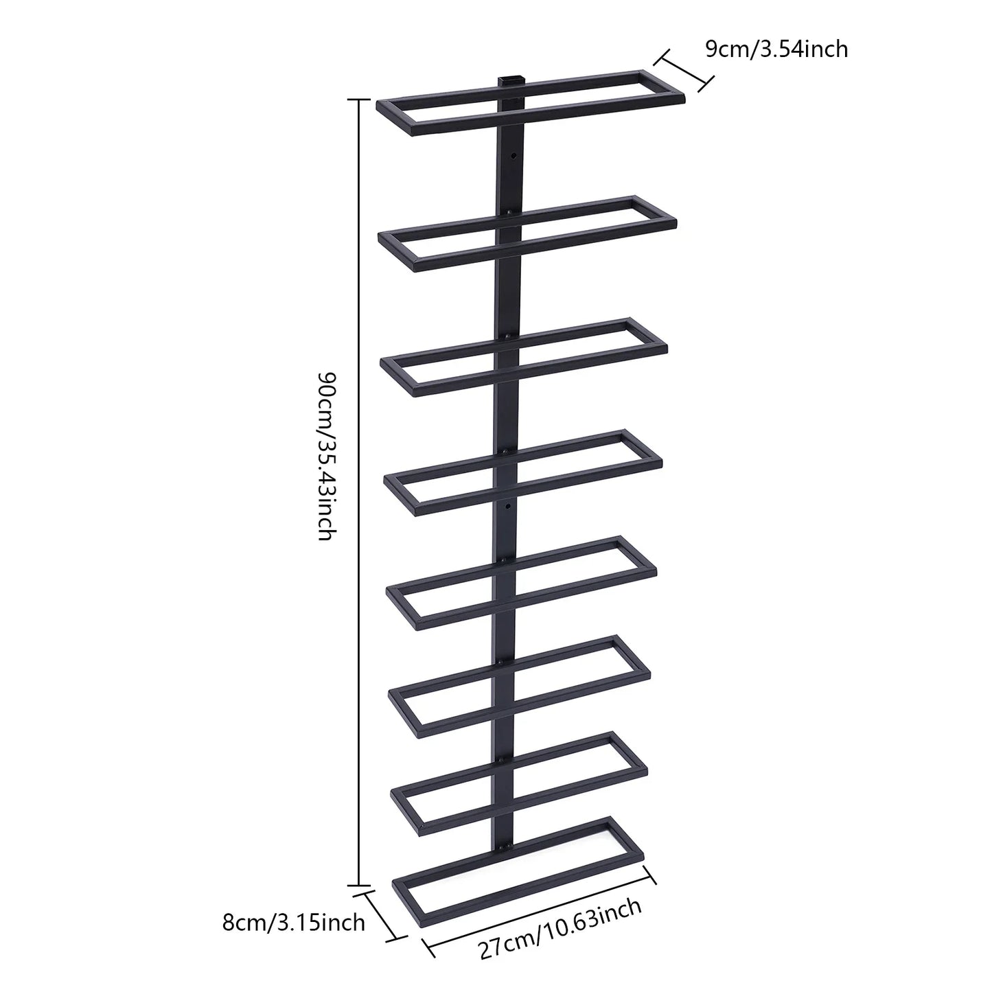 Stylish Wall-Mounted Iron Wine Rack for 8 Bottles Convenient Storage