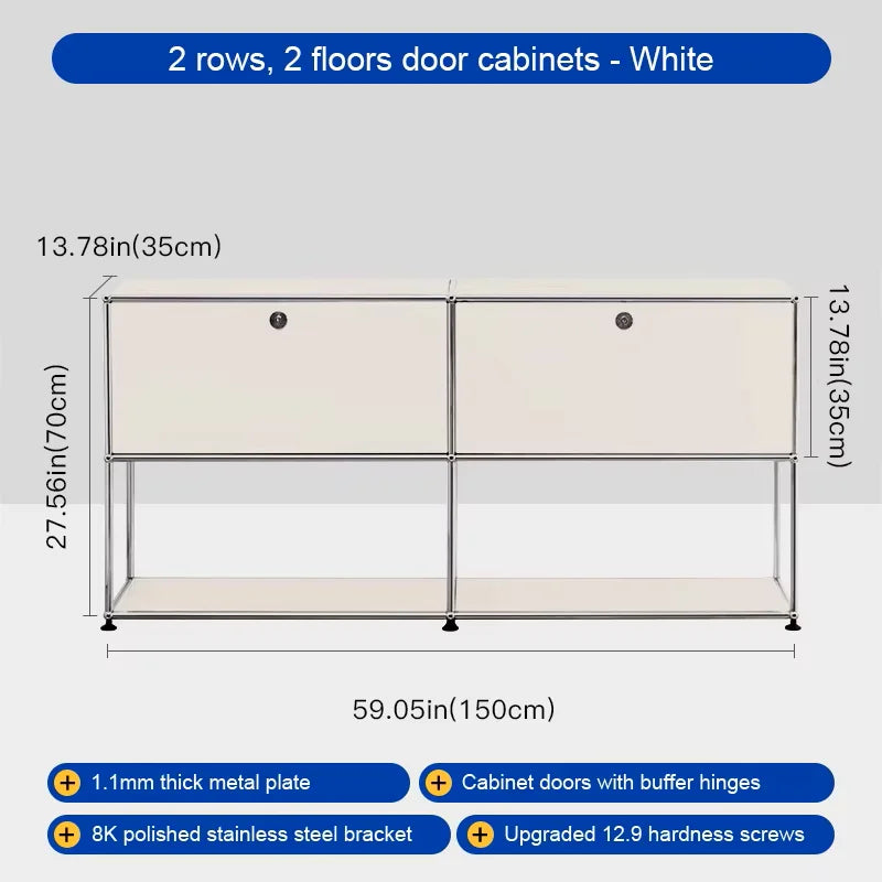 Modern Stainless Steel Storage Cabinet Sideboard for Bedroom Living Room