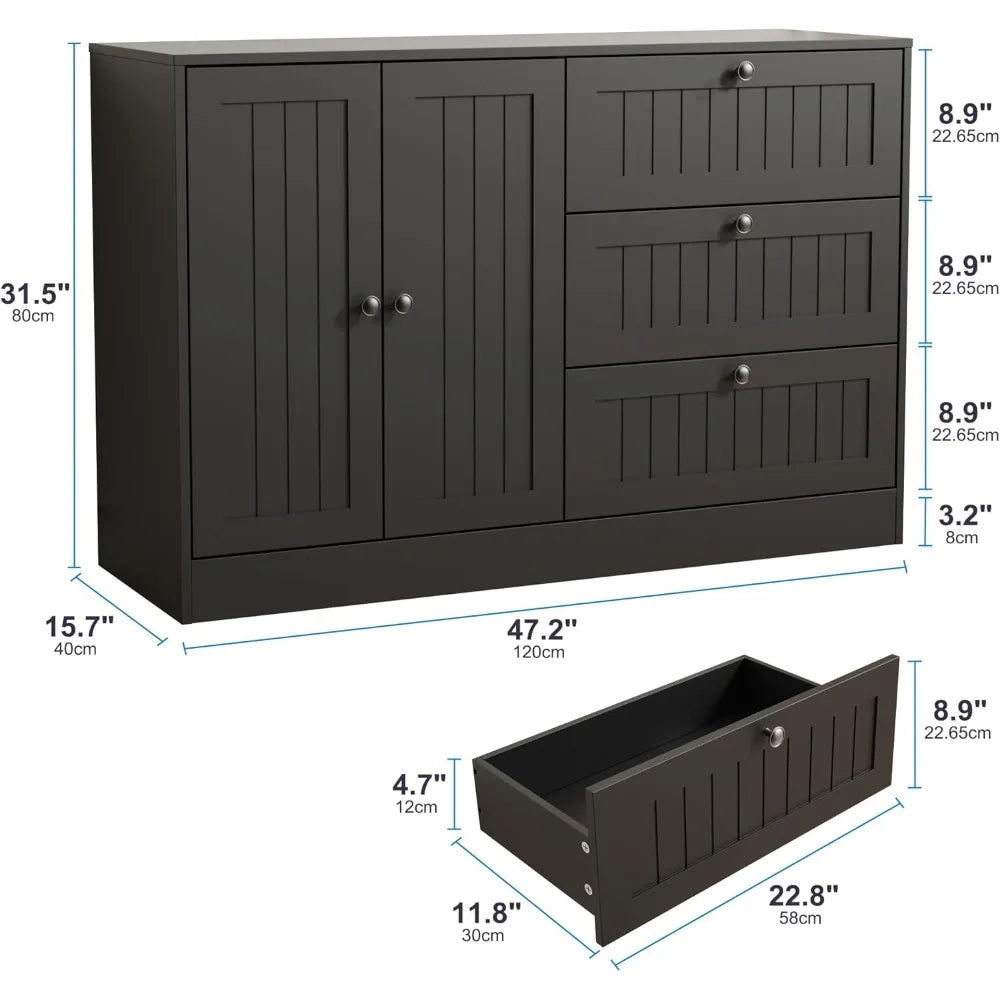 Sideboard Buffet Cabinet with Storage Modern Farmhouse Kitchen Accent