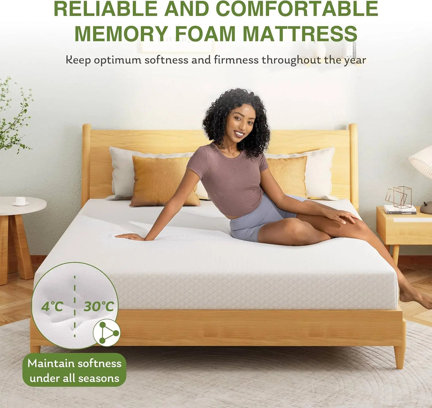 Ljustra Full Size 8 Inch Memory Foam Mattress in a Box Cooling Gel