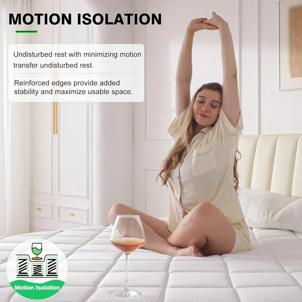 Ljustra Queen 12 Inch Hybrid Mattress Memory Foam Pocket Spring Support