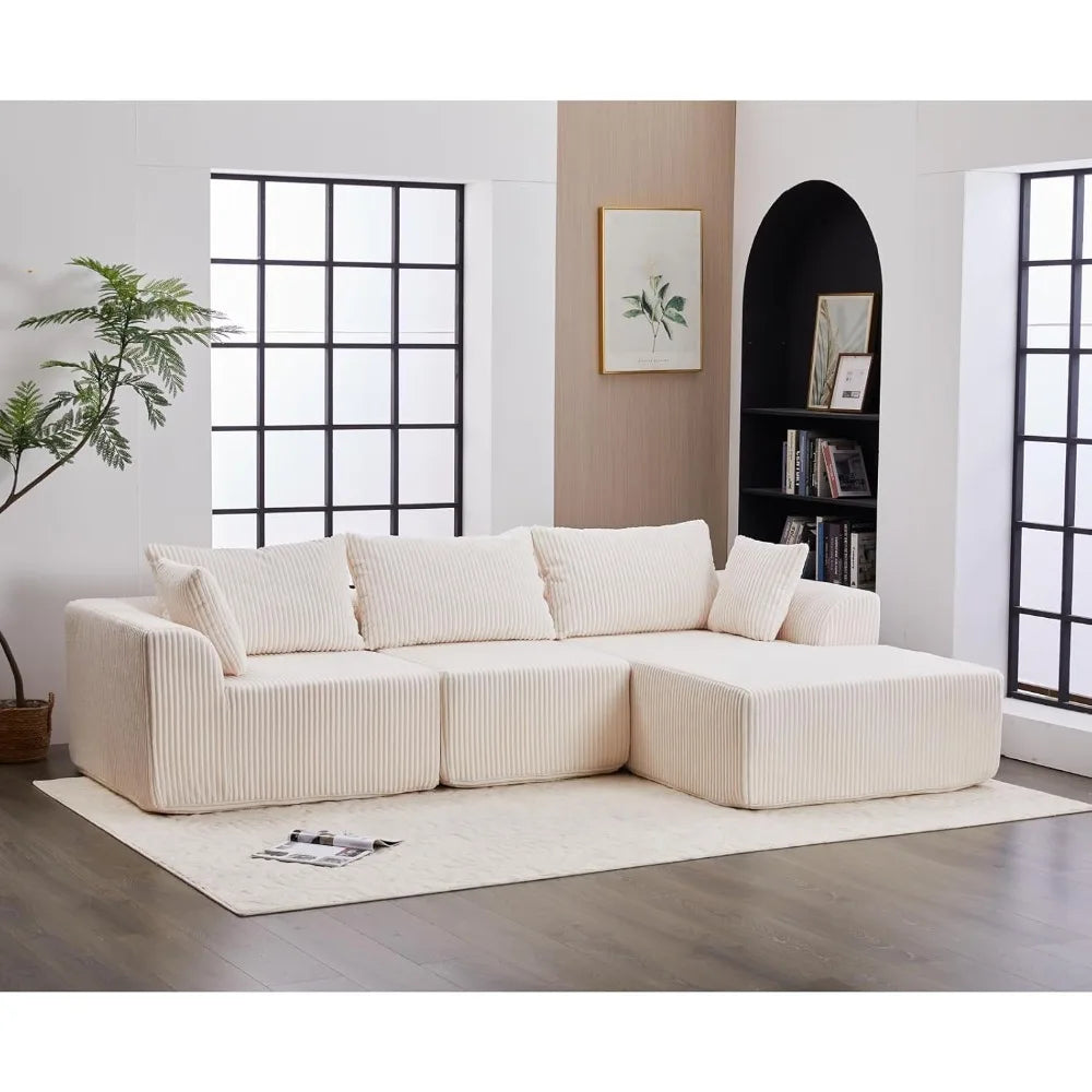 L Shaped Couch Modular Sofa Chaise Cloud Sectional for Living Room