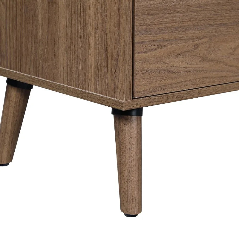 MidCentury Modern Nightstand Bedroom Storage Drawer Shelf Bedside Table