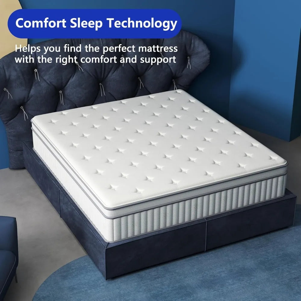 12 Inch Full Size Hybrid Mattress Gel Memory Foam Pocket Springs Medium Firm