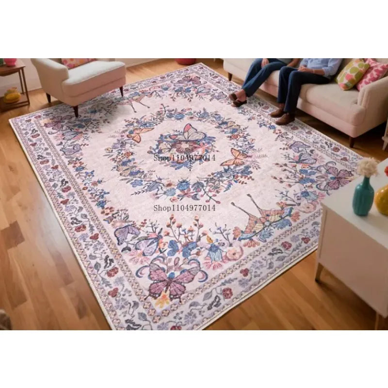 Butterfly Insect Print Non-Slip Area Rug for Bedroom Office Dining Room