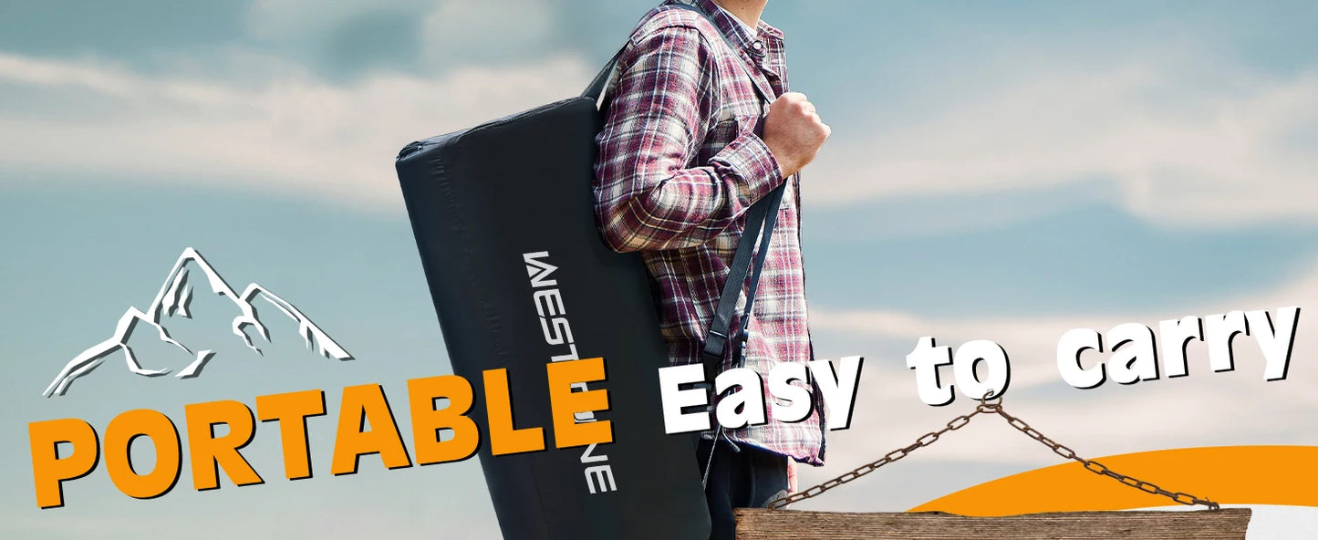 Ljustra Memory Foam Camping Mattress Portable Roll Up Cot Bed