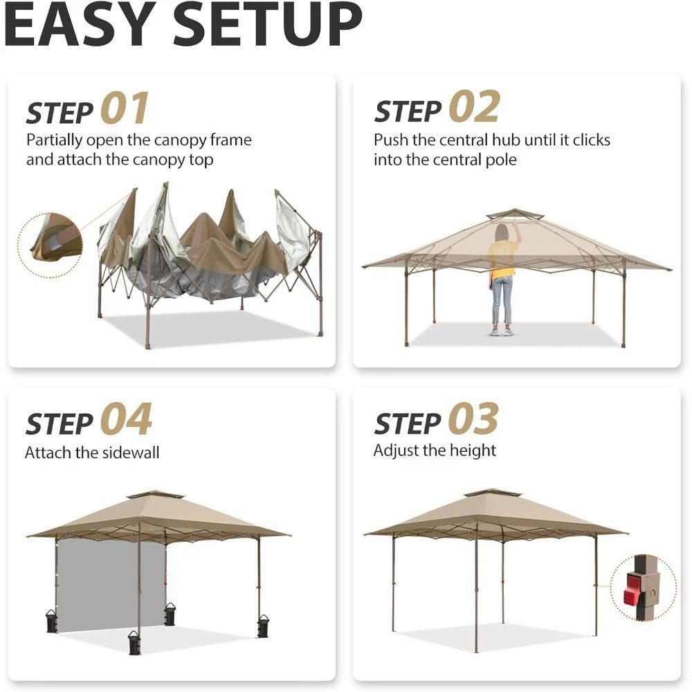 13x13 Pop Up Canopy Tent Instant Folding Shelter with One Wall