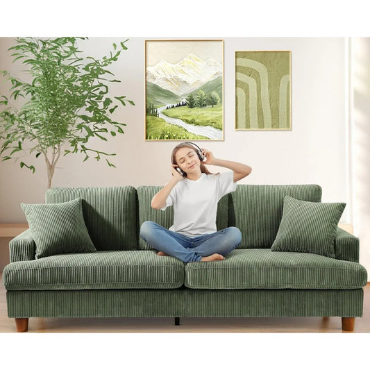 Ljustra 87in Comfy Sofa Extra Deep Seats No Tool Assembly Living Room