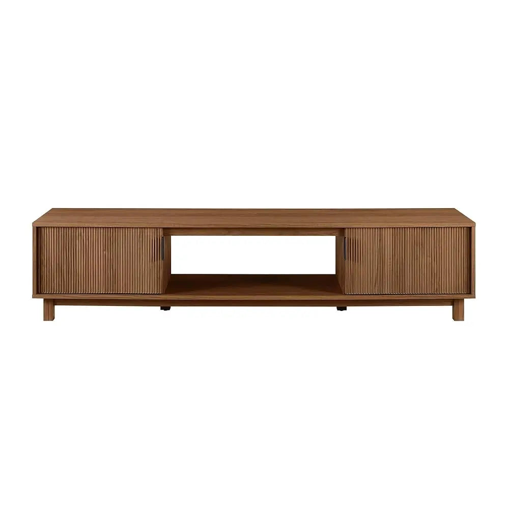 Walton Modern Fluted-Door TV Stand Low Profile for TVs Up to 80 Inch