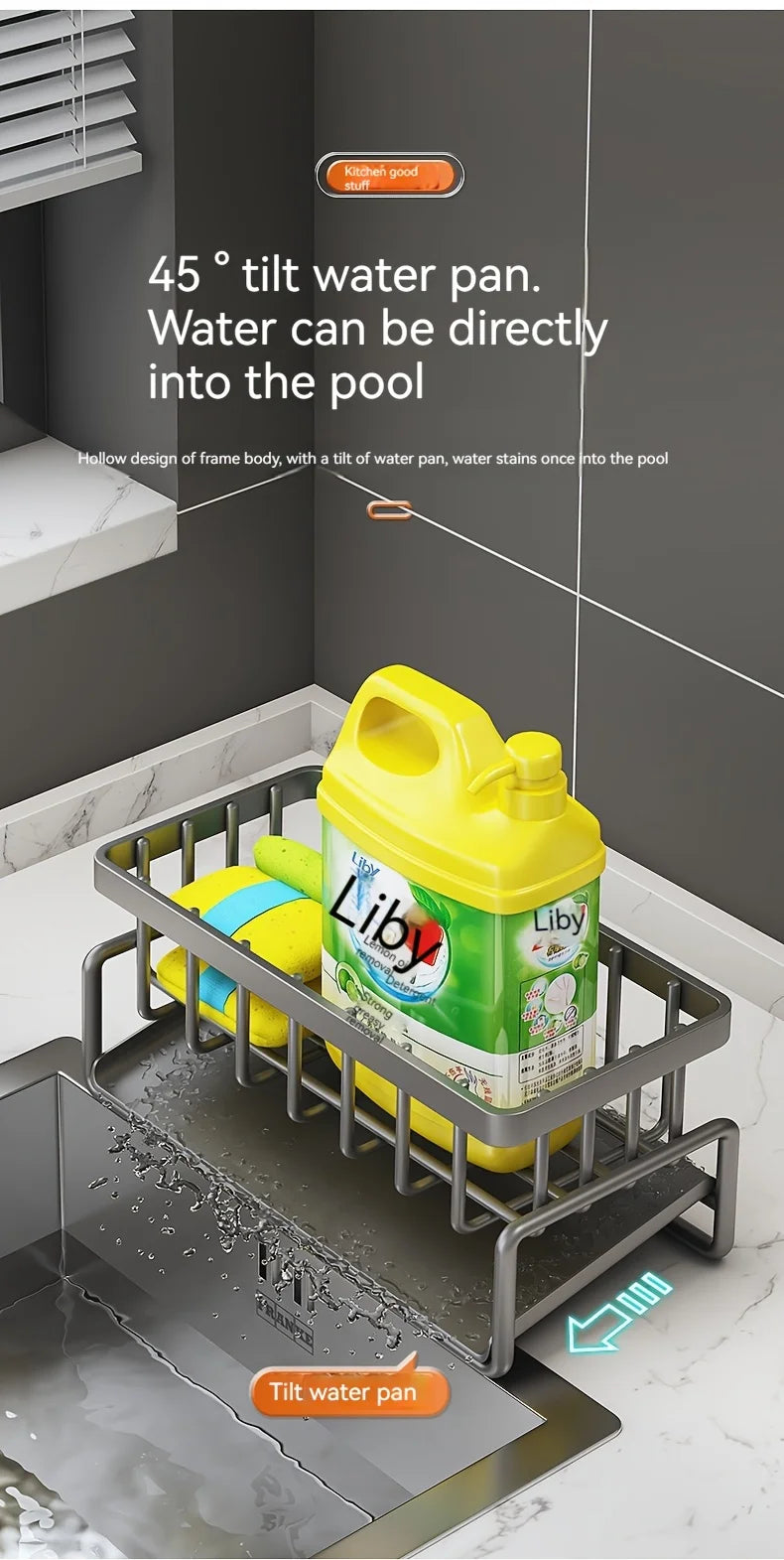 Multi-Functional Sink Caddy Organizer Kitchen Storage Sponge Drain Rack