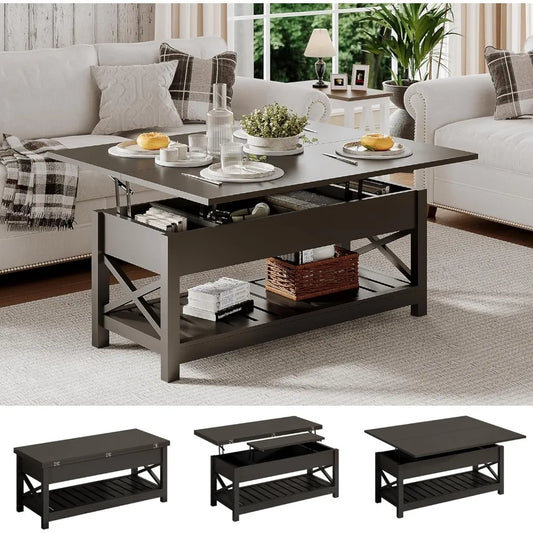 Multi-Function Coffee Table Lift Top Storage Dining Table Modern Style