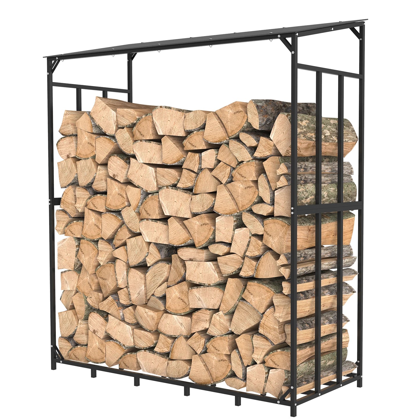 Extra Large Tall Outdoor Firewood Rack with Waterproof Cover