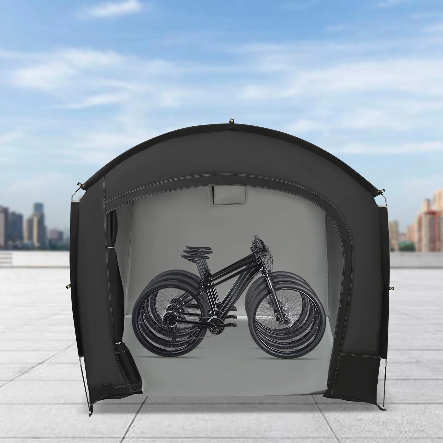 Weather Resistant Portable Bike Storage Shed for 3-4 Bikes Easy Setup
