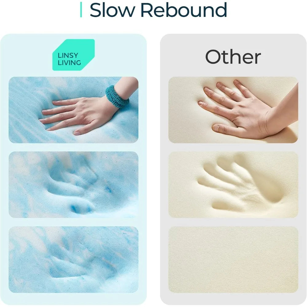 Ljustra 3 Inch Memory Foam Mattress Topper California King Cooling Gel