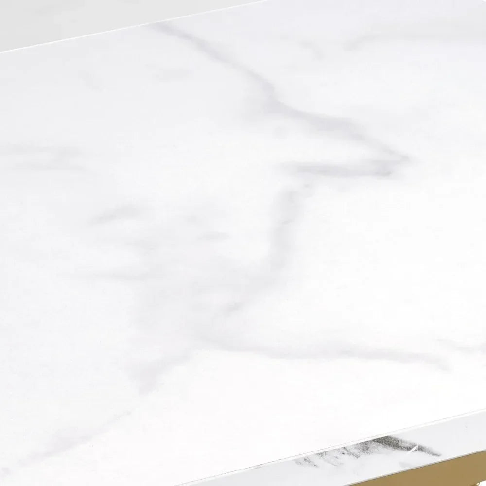 Marbling Panels Manicure Table with Storage Stylish Nail Desk