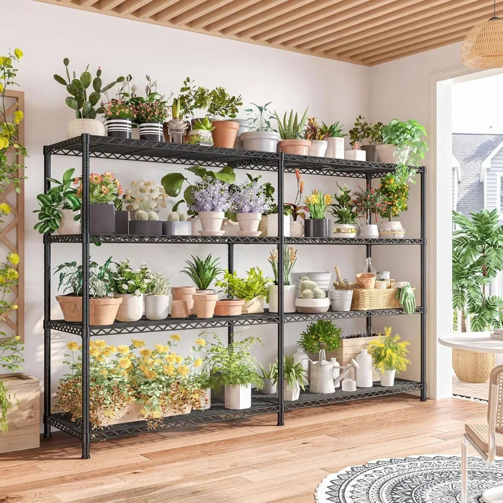 72.8" Heavy Duty Metal Shelving Unit 4 Tier Storage Rack 1280LBS Capacity