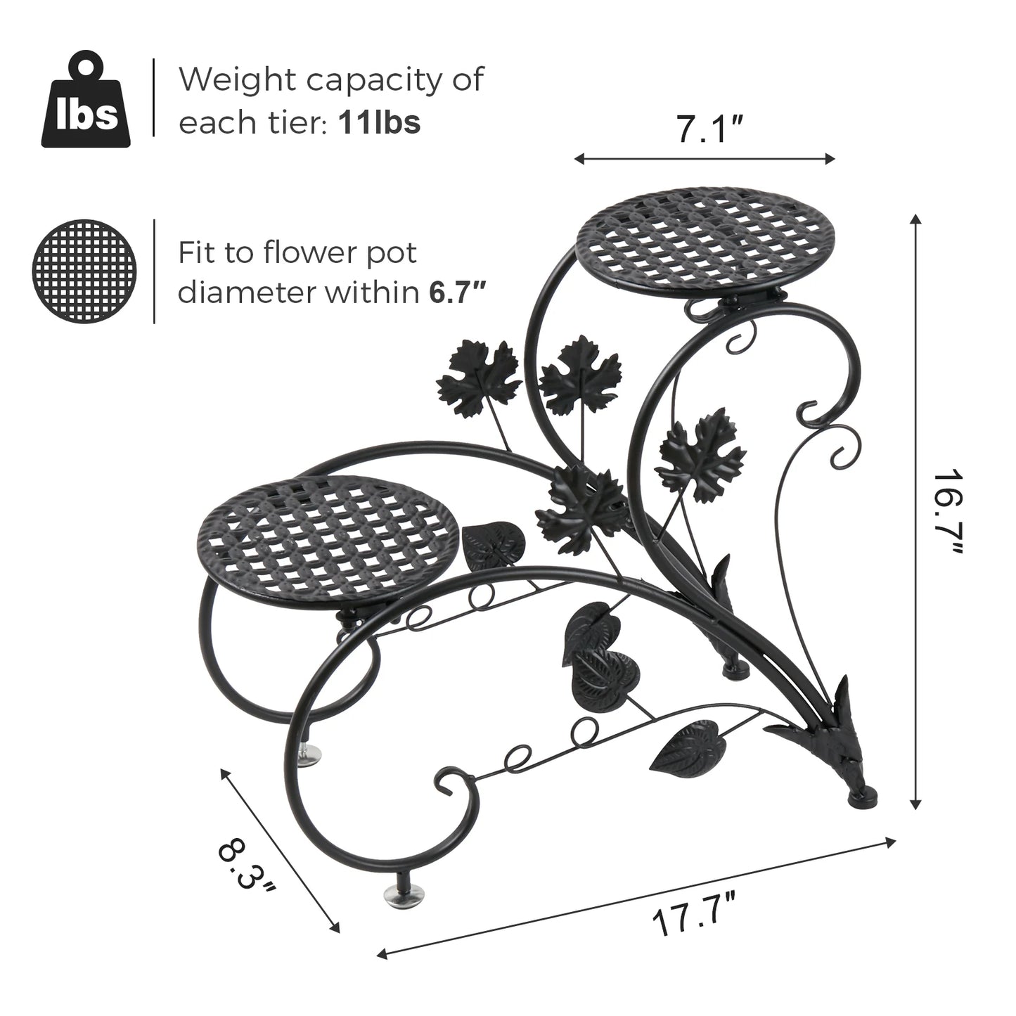 Tall Metal Plant Stands Elegant Iron Flower Pot Holder for Garden Living Room