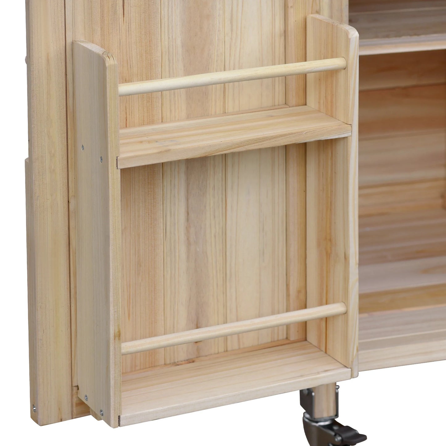 Outdoor Kitchen Island Rolling Bar Cart Storage Cabinet Grill Table