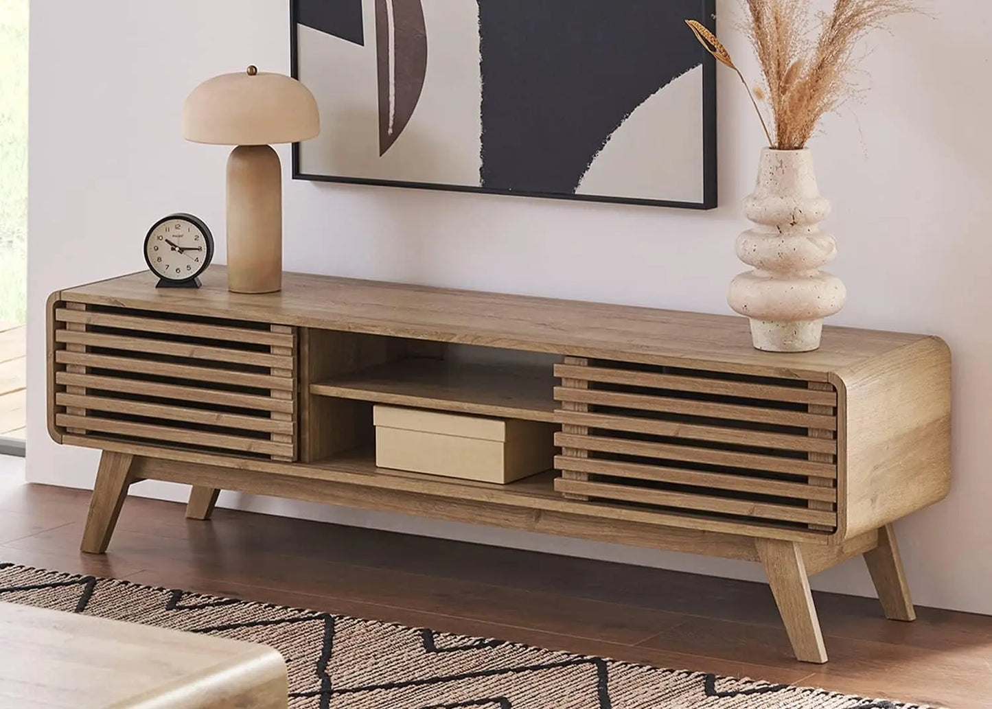 Ensley Mid-Century Modern TV Stand for 55-65 Inch TVs with Storage
