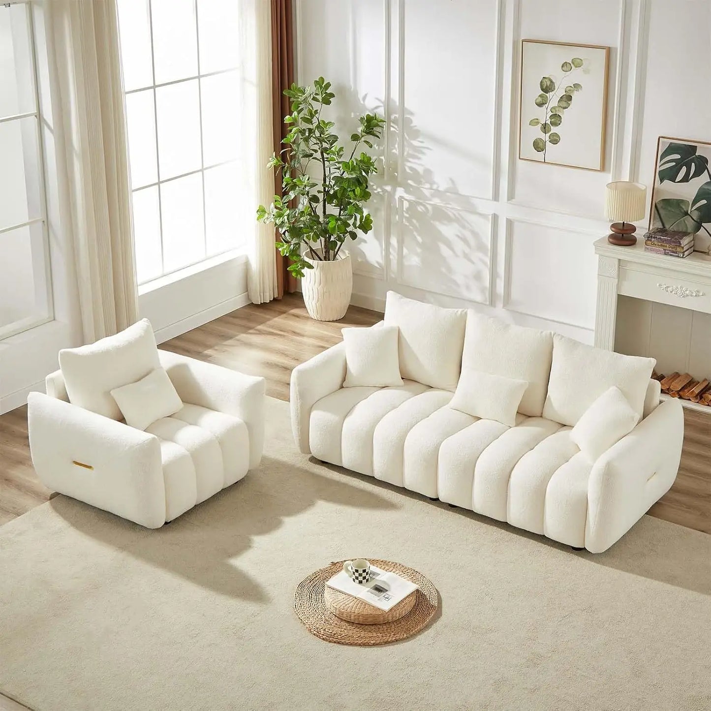 82 Inch Modern Teddy Cloud Sofa Comfy Oversized Loveseat Couch